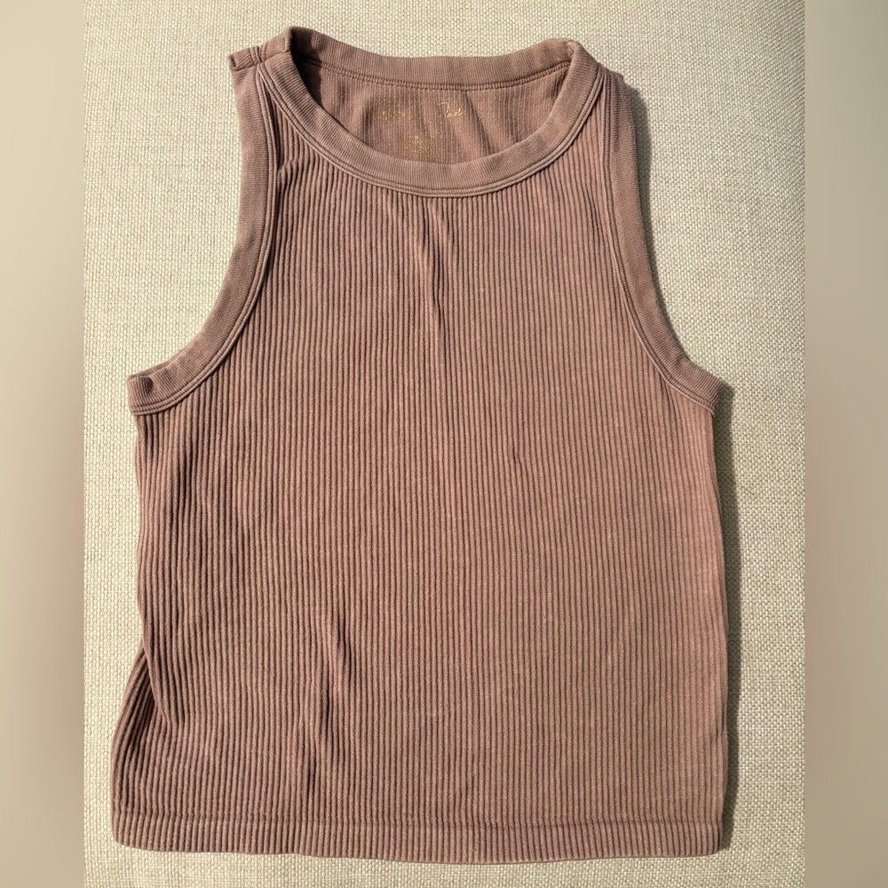 Gypsy and Jade Ribbed Tank Top - Dusty Rose Size S/M